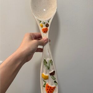 Arnell vintage Ceramic Spoon Rest with Fruit Design or wall decor